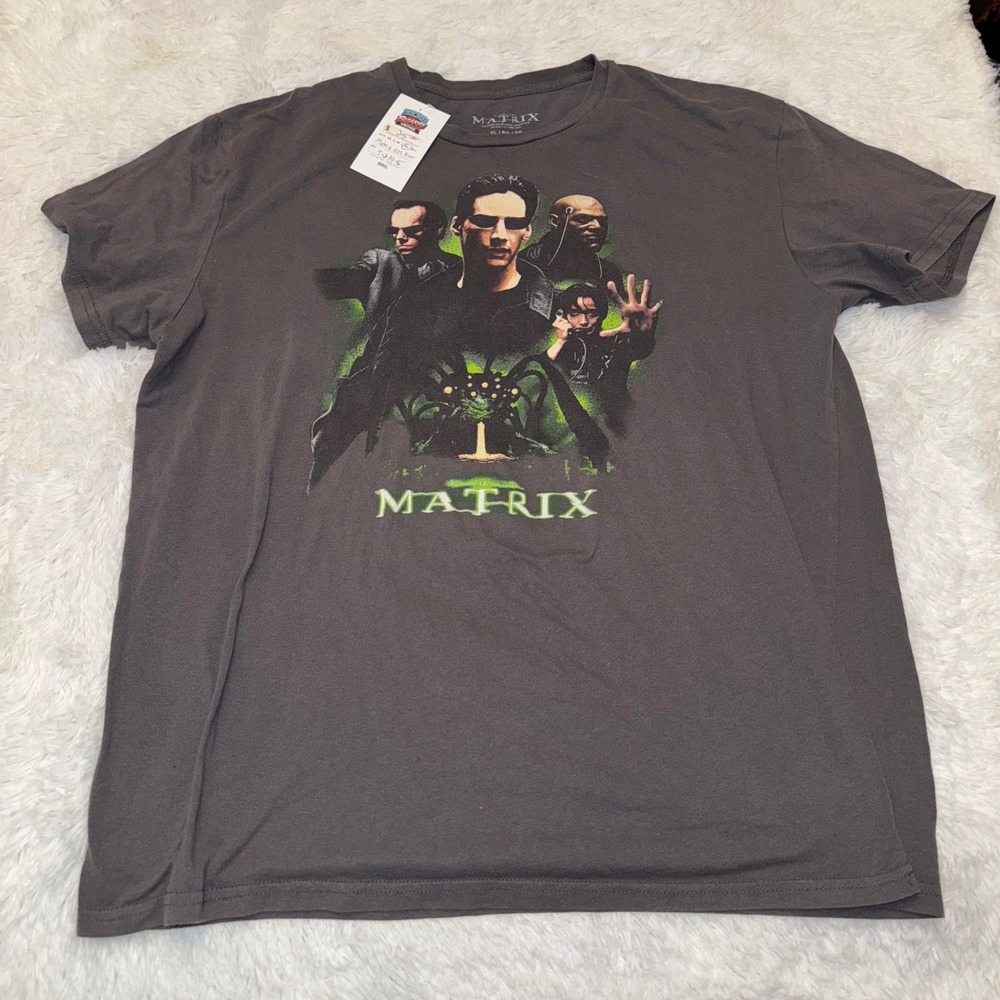 The Matrix Graphic‎ T-Shirt Mens XL Grey Excellent Movie Promo Neo Morpheus Tee